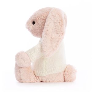 Bashful Blush Bunny with Personalised Cream Jumper - Image 3