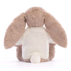 Bashful Beige Bunny with Personalised Cream Jumper - Image 4