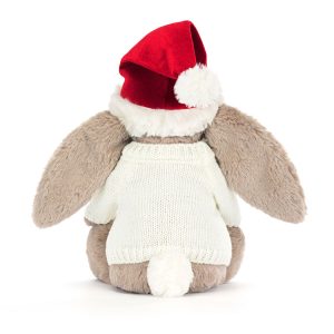 Bashful Christmas Bunny with Personalised Cream Jumper - Image 4
