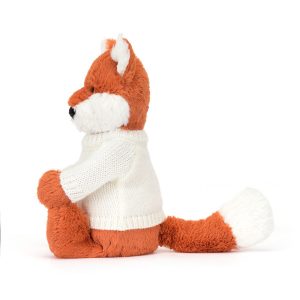 Bashful Fox Cub with Personalised Cream Jumper - Image 3
