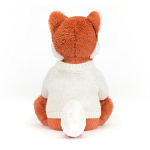 Bashful Fox Cub with Personalised Cream Jumper - Image 4