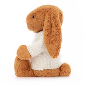 Bashful Golden Bunny with Personalised Cream Jumper - Image 3