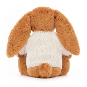 Bashful Golden Bunny with Personalised Cream Jumper - Image 4
