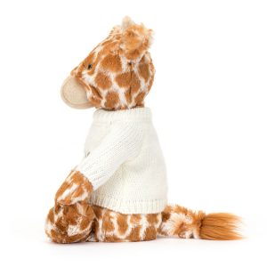 Bashful Giraffe with Personalised Cream Jumper - Image 3