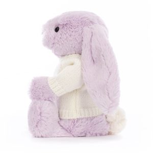 Bashful Lilac Bunny with Personalised Cream Jumper - Image 3