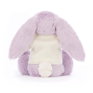 Bashful Lilac Bunny with Personalised Cream Jumper - Image 4