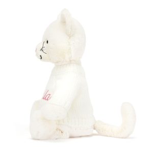 Bashful Cream Kitten with Personalised Cream Jumper - Image 3