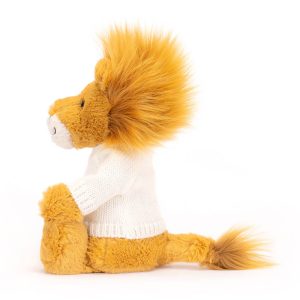 Bashful Lion with Personalised Cream Jumper - Image 3