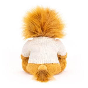 Bashful Lion with Personalised Cream Jumper - Image 4