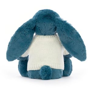 Bashful Mineral Blue Bunny with Personalised Cream Jumper - Image 4