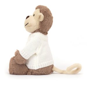 Bashful Monkey with Personalised Cream Jumper - Image 3
