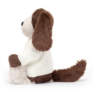 Bashful Fudge Puppy with Personalised Cream Jumper - Image 3