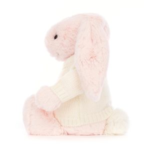 Bashful Pink Bunny with Personalised Cream Jumper - Image 3