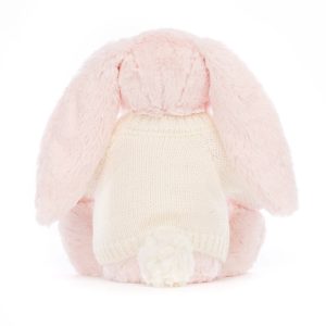 Bashful Pink Bunny with Personalised Cream Jumper - Image 4
