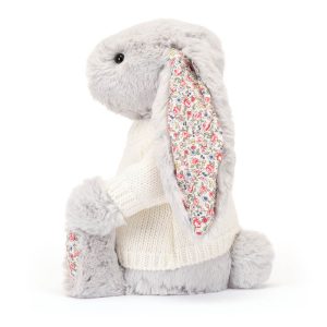 Blossom Silver Bunny with Personalised Cream Jumper - Image 3