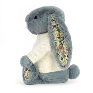 Blossom Dusky Blue Bunny with Personalised Cream Jumper - Image 3