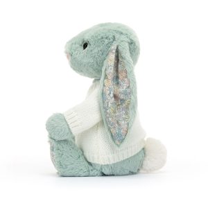 Blossom Sage Bunny with Personalised Cream Jumper - Image 3