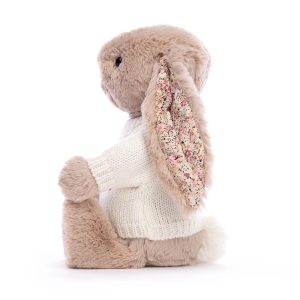 Blossom Bea Beige Bunny with Personalised Cream Jumper - Image 3