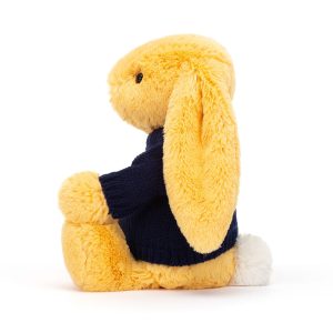 Bashful Sunshine Bunny with Personalised Navy Jumper - Image 3