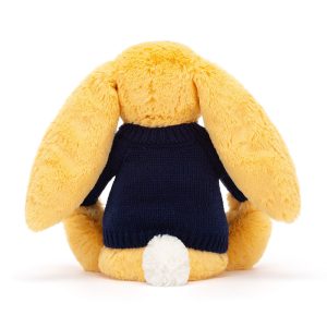 Bashful Sunshine Bunny with Personalised Navy Jumper - Image 4