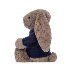 Bashful Truffle Bunny with Personalised Navy Jumper - Image 3