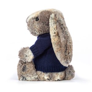 Bashful Cottontail Bunny with Personalised Navy Jumper - Image 3
