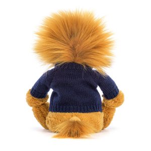 Bashful Lion with Personalised Navy Jumper - Image 4