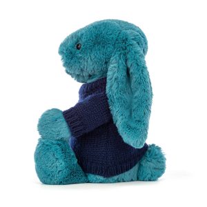 Bashful Mineral Blue Bunny with Personalised Navy Jumper - Image 3