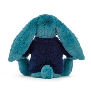 Bashful Mineral Blue Bunny with Personalised Navy Jumper - Image 4