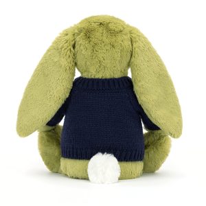 Bashful Moss Bunny with Personalised Navy Jumper - Image 4