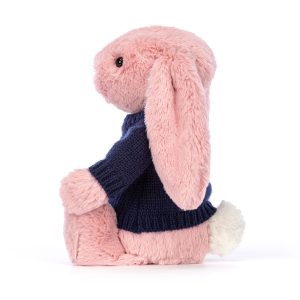 Bashful Petal Bunny with Personalised Navy Jumper - Image 3
