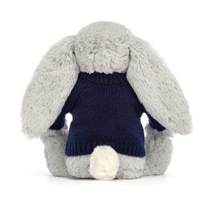 Bashful Shimmer Bunny with Personalised Navy Jumper - Image 4