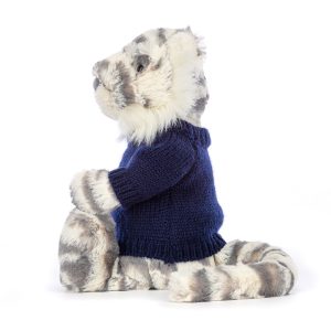 Bashful Snow Tiger with Personalised Navy Jumper - Image 3