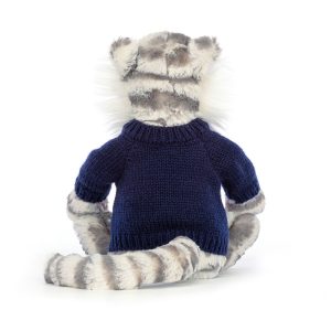Bashful Snow Tiger with Personalised Navy Jumper - Image 4