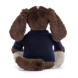 Bashful Fudge Puppy with Personalised Navy Jumper - Image 4
