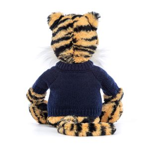 Bashful Tiger with Personalised Navy Jumper - Image 4