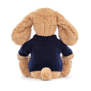 Bashful Toffee Puppy with Personalised Navy Jumper - Image 4