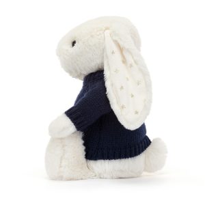 Bashful Twinkle Bunny with Personalised Navy Jumper - Image 3