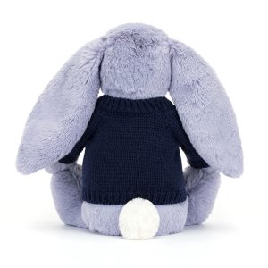 Bashful Viola Bunny with Personalised Navy Jumper - Image 4