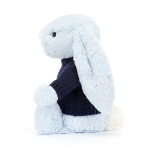 Bashful Blue Bunny with Personalised Navy Jumper - Image 3