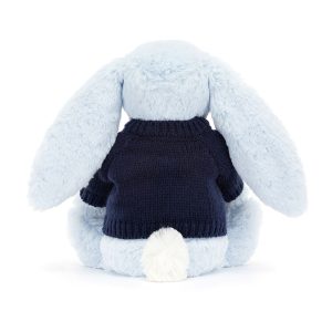 Bashful Blue Bunny with Personalised Navy Jumper - Image 4