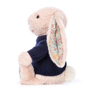 Blossom Blush Bunny with Personalised Navy Jumper - Image 3
