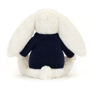 Blossom Cherry Bunny with Personalised Navy Jumper - Image 4