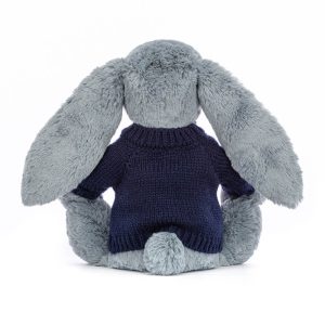 Blossom Dusky Blue Bunny with Personalised Navy Jumper - Image 4