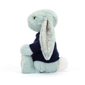 Blossom Sage Bunny with Personalised Navy Jumper - Image 3