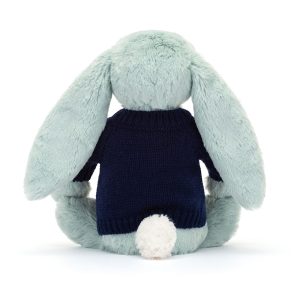 Blossom Sage Bunny with Personalised Navy Jumper - Image 4