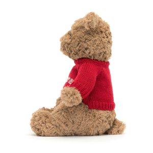 Bartholomew Bear with Personalised Red Jumper - Image 3