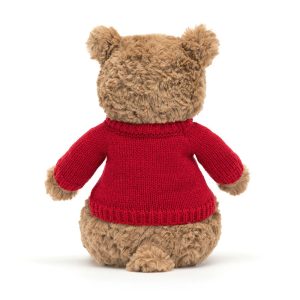 Bartholomew Bear with Personalised Red Jumper - Image 4