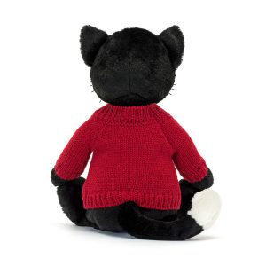 Bashful Black Kitten with Personalised Red Jumper - Image 4