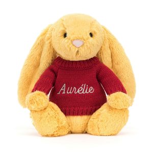 Bashful Sunshine Bunny with Personalised Red Jumper - Image 4